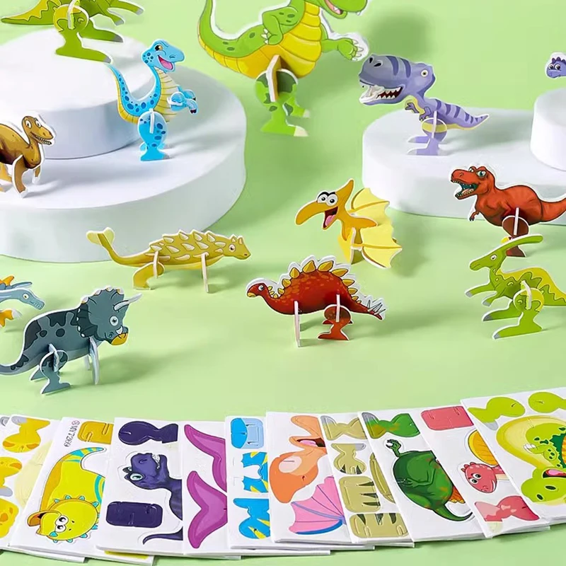 25Pcs 3D Puzzle For Kids Toys Educational 3D Cartoon Puzzle 3D Jigsaw Puzzle Cartoon Art Crafts Gifts For Boys Girls