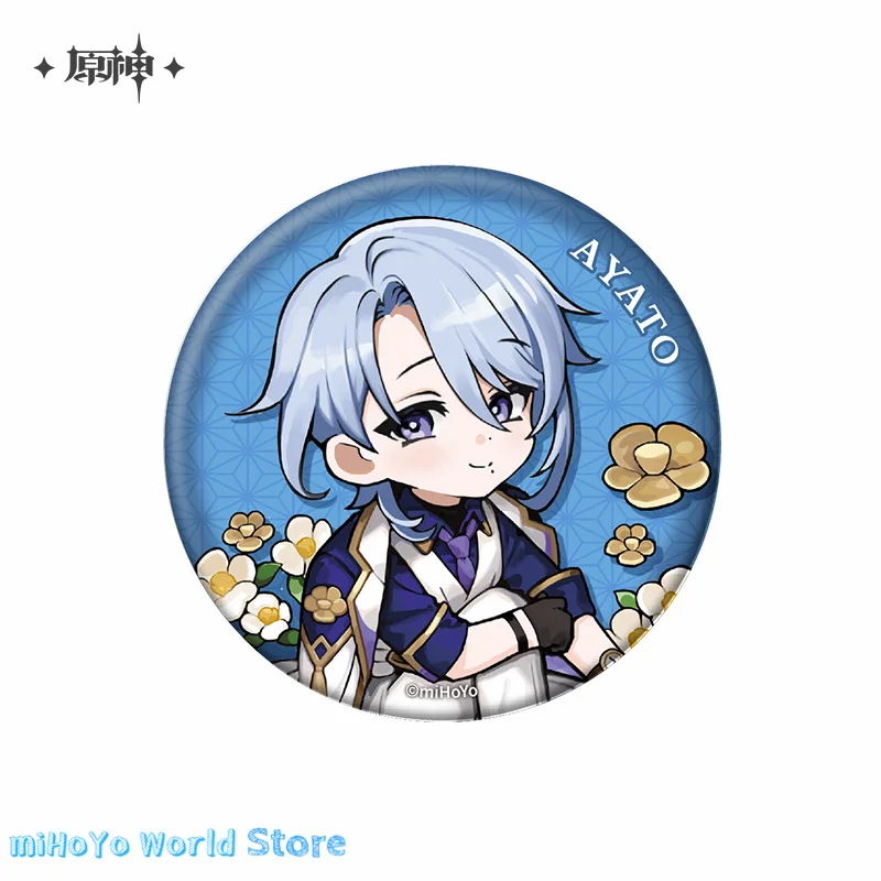 MiHoYo Official Genuine Genshin Impact Authentic Theme Series Yae Miko Badge Sayu Keychain Pendant Kazuha Ayato Birthday Gifts