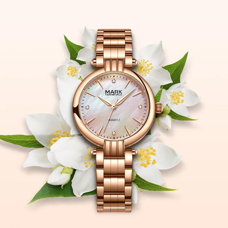 FAIRWHALE Luxury Top Brand Quartz Watch Ladies Fashion Rose Gold Wrist Watch Women 2024 Watches Relogio Feminino Montre Femme