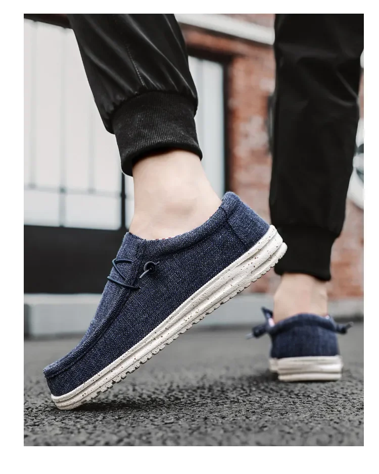 Männer 2024 neue Freizeit Turnschuhe Frühling Sommer atmungsaktive leichte Outdoor-Segeltuchs chuhe große Herren schuhe Walking Loafers – Detail 15