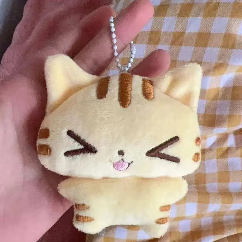 New Cute Plush Kitty Pendant Cartoon Plush Cat Doll Bag Charm Backpack Strap Decoration Hook And Loop Bag Accessory For Backpack