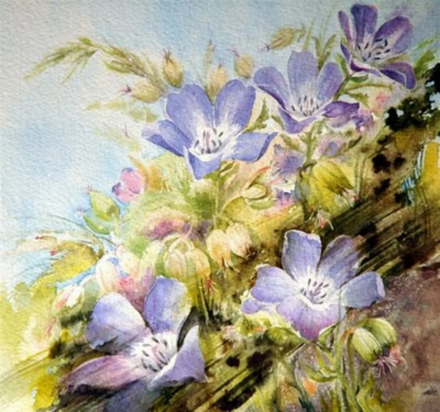 300502-Romantic Floral Hand Paint By Numbers Home Decoration Art