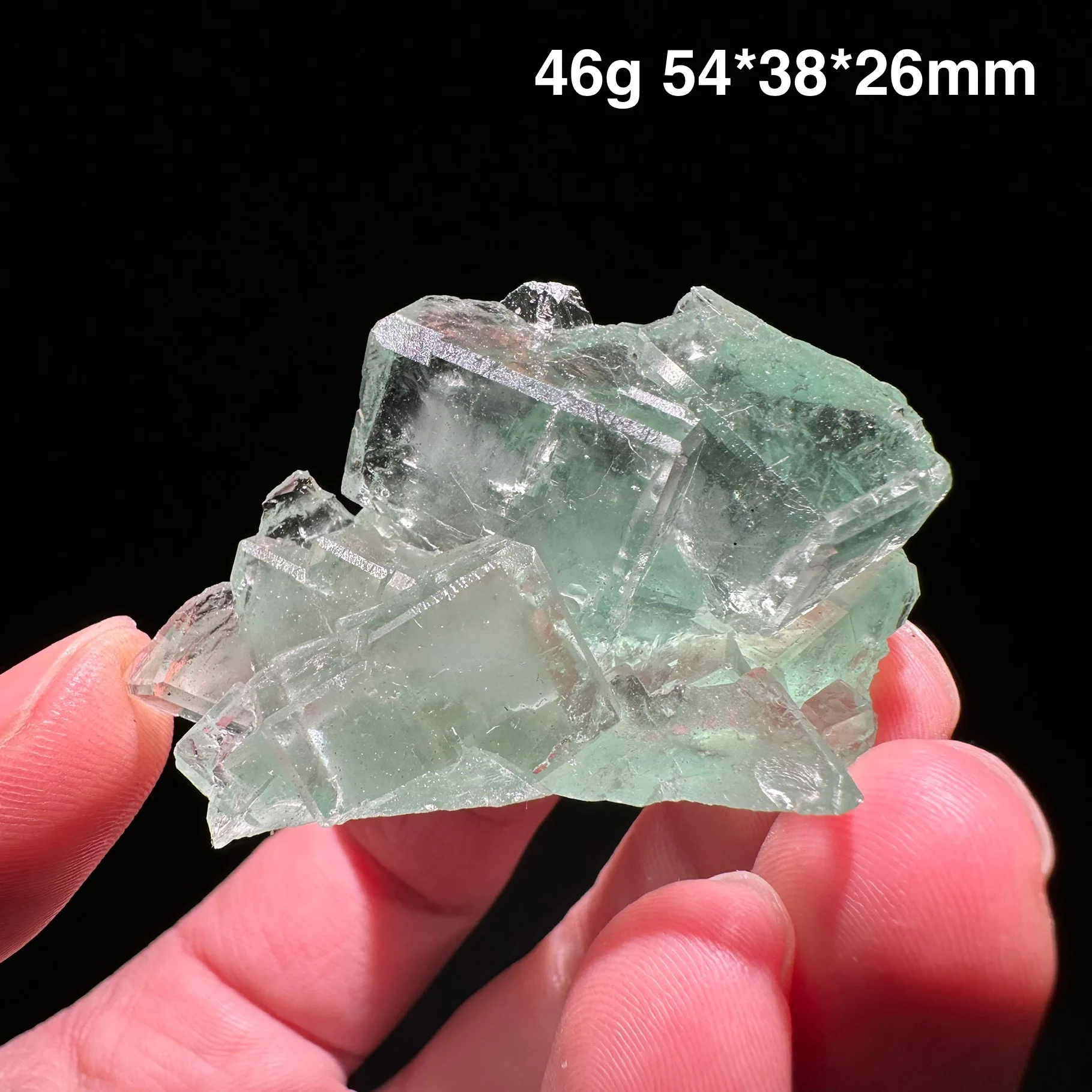 Natural China hu nan Xianghualing green Vitreous Transparent Fluorite Specimen Calcite Healing Crystal Stone
