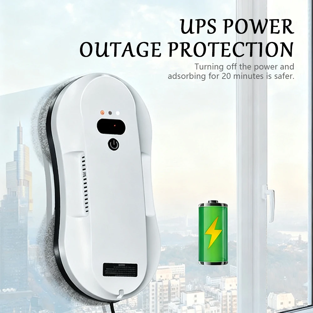 روبوت تنظيف النوافذ، جهاز تنظيف الزجاج الذكي الأوتوماتيكي بالكامل، منظف نوافذ رذاذ دوار مزدوج الارتفاع #6