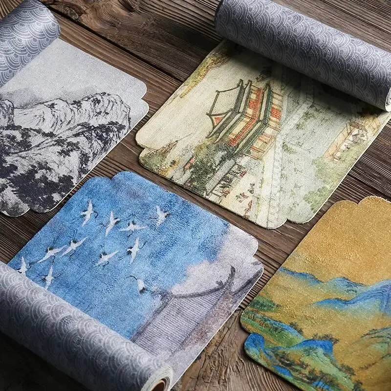 Suede Tea Mat, Bamboo Mat, Tea Curtain Dry Tea Towel Mat Made Of Cotton And Linen Fabric