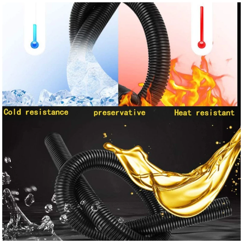 3/1 متر العزل المموج أنبوب الأنابيب النايلون سلك تسخير غلاف كابل الأكمام الحبل غطاء القناة السيارات السيارات خط ميكانيكي حامي