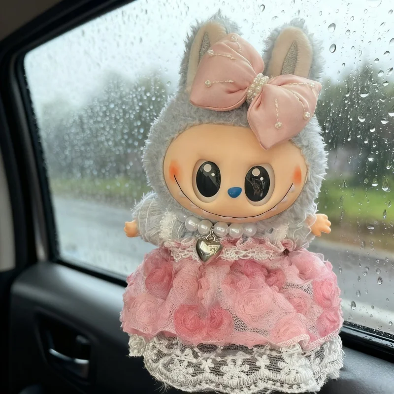 高級豪華なウェディングドレス人形服 Labubu15 17CM 韓国風ふわふわロマンチックドレスフラワースーツ服飾アクセサリー