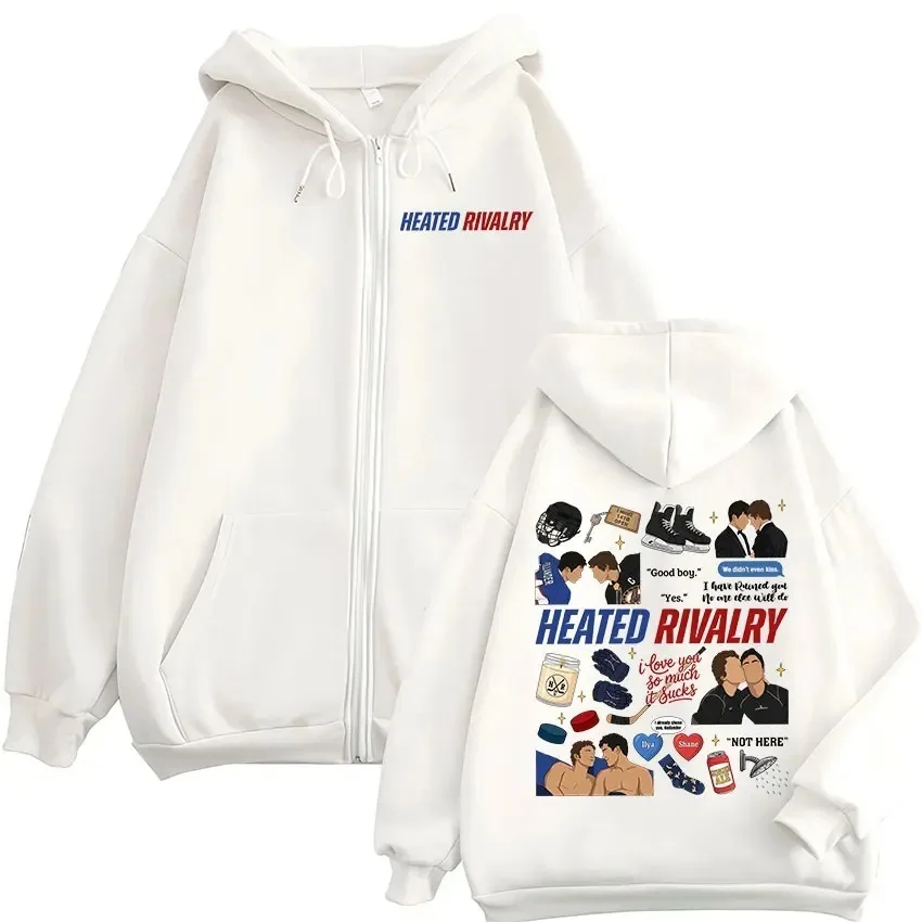 2026 Print Zipper Hoodie Men's Women's Fashion Harajuku Long Sleeve Zip Up Sweatshirt Vintage Oversized Jacket Hooded