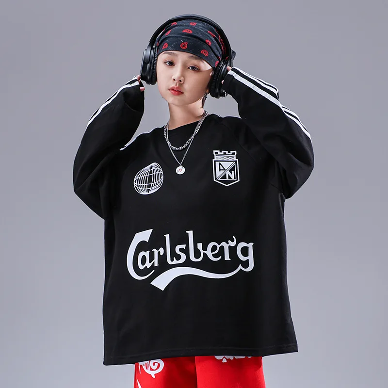 Kids Hip Hop Clothing White Tops Streetwear Red Jogger Tactical Cargo Pants for Girls Boys Dance Costume Clothes