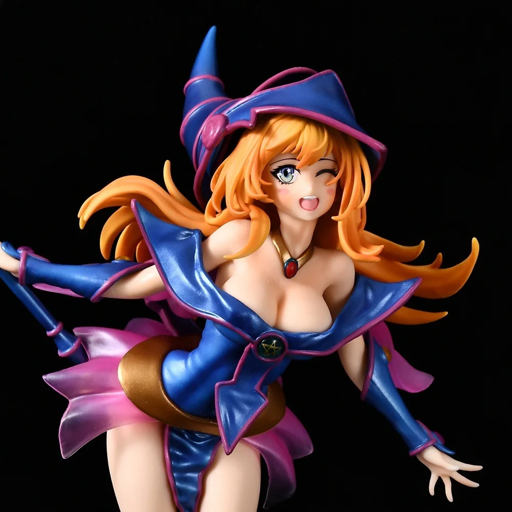 Modello di statua di ragazza magica nera anime Yu-Gi-Oh da 28 cm. Decorazione da tavolo Collezione GK modello fatto a mano. Materiale in PVC. Giocattolo regalo per bambini