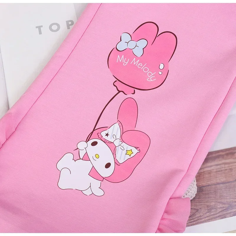 Spring Autumn Sweet  Anime Sleeved Shirt Kawaii Sanrio Ins Long Pants Set Cute My Melody Children Two-piece Clothing Gifts Kids