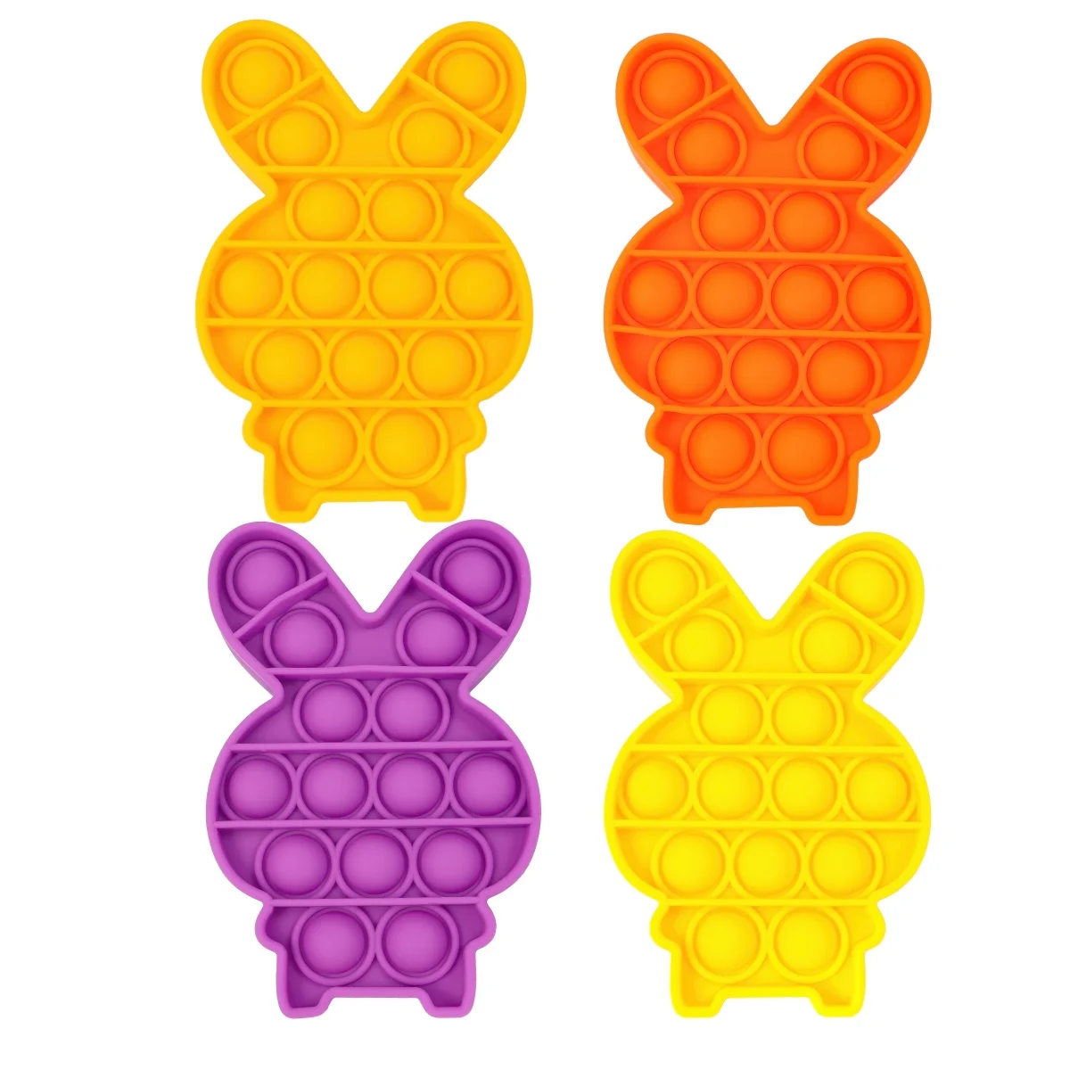 1pc Silicone Rubber Anti Anxiety Stress Relief Push Pop Bubble Rainbow Rabbit Fidget Toys Squeeze The Toy (Random Color)