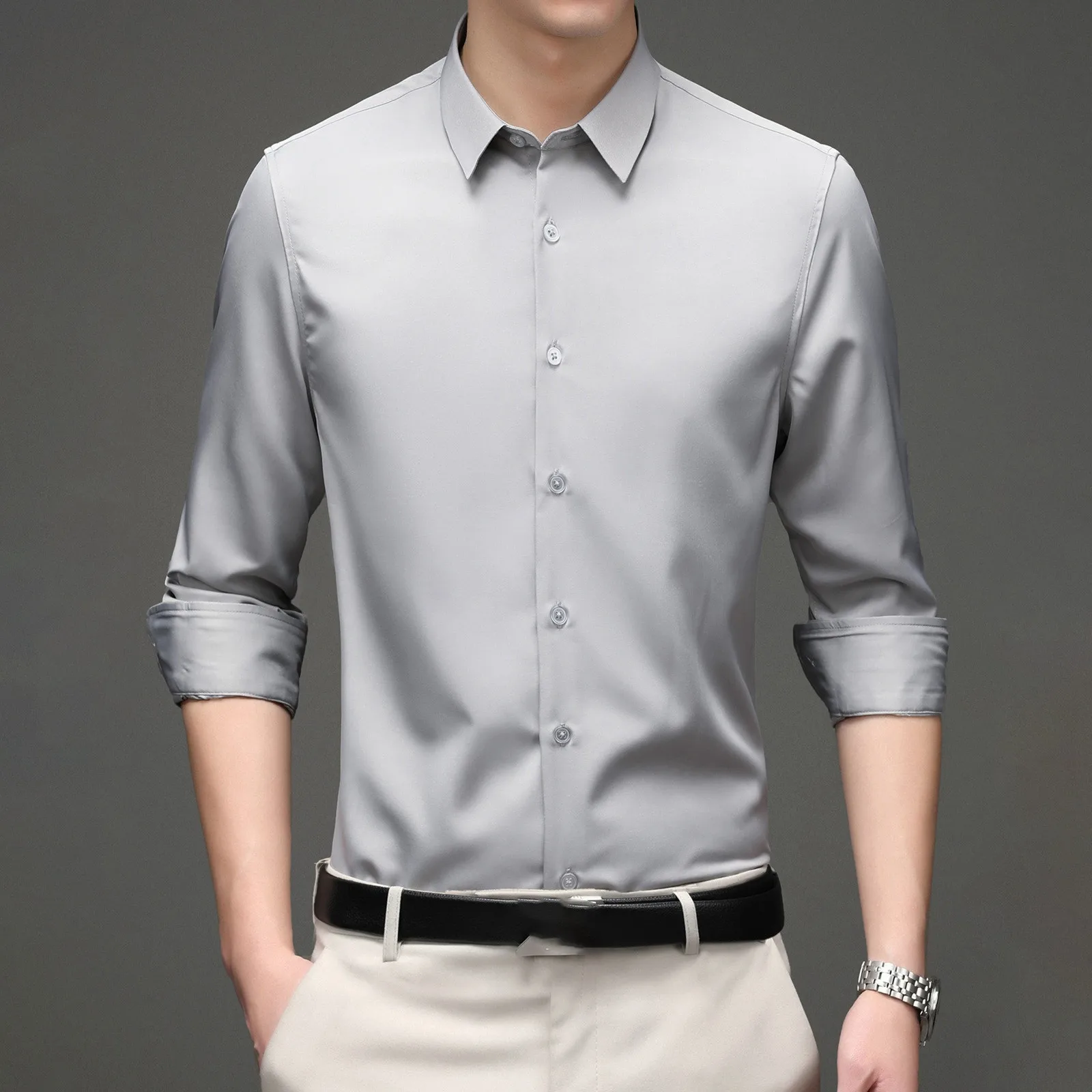 

Men Dress Shirts Slim Fit Long&Short Sleeve Casual Button Down Shirt under Scrub Shirt Loose Shirt Men