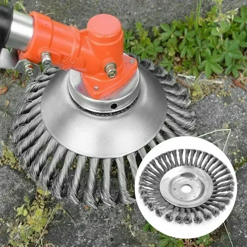 

150mm Steel Wire Wheel Garden Weed Brush Lawn Mower Grass Eater Trimmer Brush Cutter Tools Garden Grass Trimmer Head Weed Brush