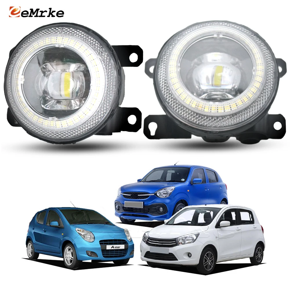

Светодиодный рабочий противотуманный фонарь для Suzuki Celerio Alto A-Star 2009-2022 Vitz XR 2023, аксессуары для противотуманных фар с диафрагмой «ангельский глаз» DRL