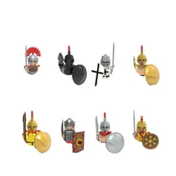 Medieval Military Set Doll Building Blocks Spartacus Crusader Rome Commander Weapon Roman Sword Accessories Children's Toys