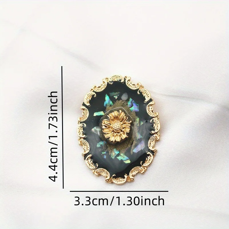 Women\'s Novelty Van Gogh Oil Painting Corsage Shell Sunflower Retro Atmosphere Suit Banquet Party Jacket Brooch