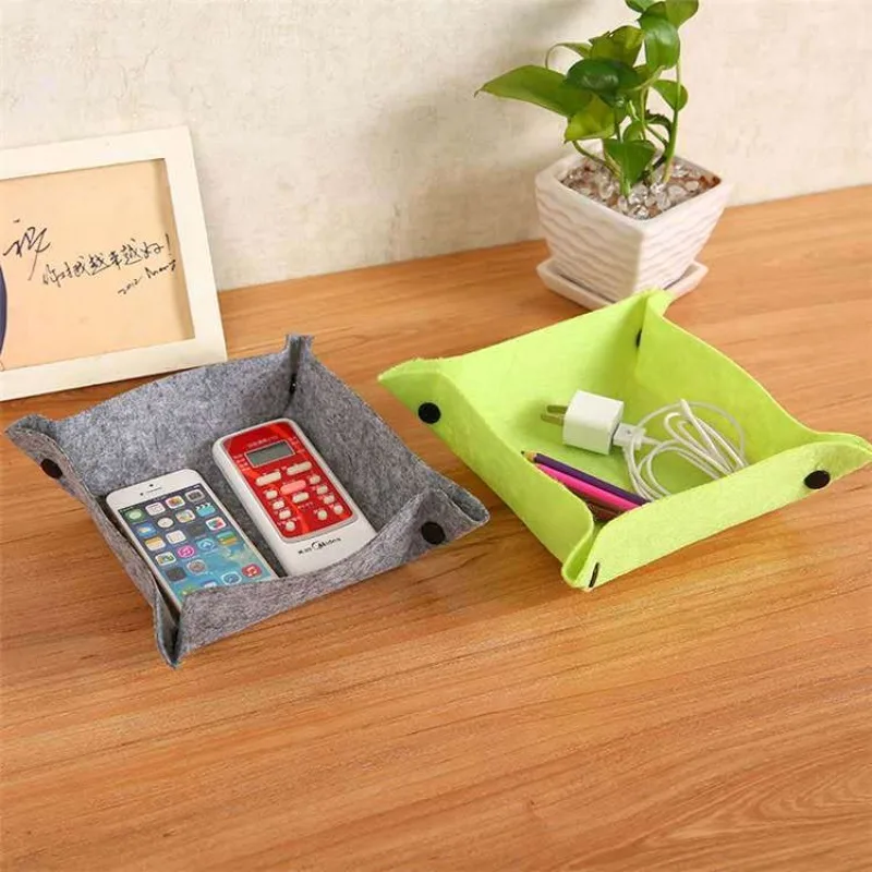 صندوق تخزين قابل للطي لمنظم سطح المكتب من اللباد لملحقات مكتب التخييم في الهواء الطلق