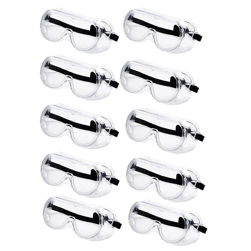 B36B-10PCS Outdoors Safety Goggle Anti Splash Dust Proof Work Lab Eyewear Eye Protection Industrial Safety Glasses Clear Lens