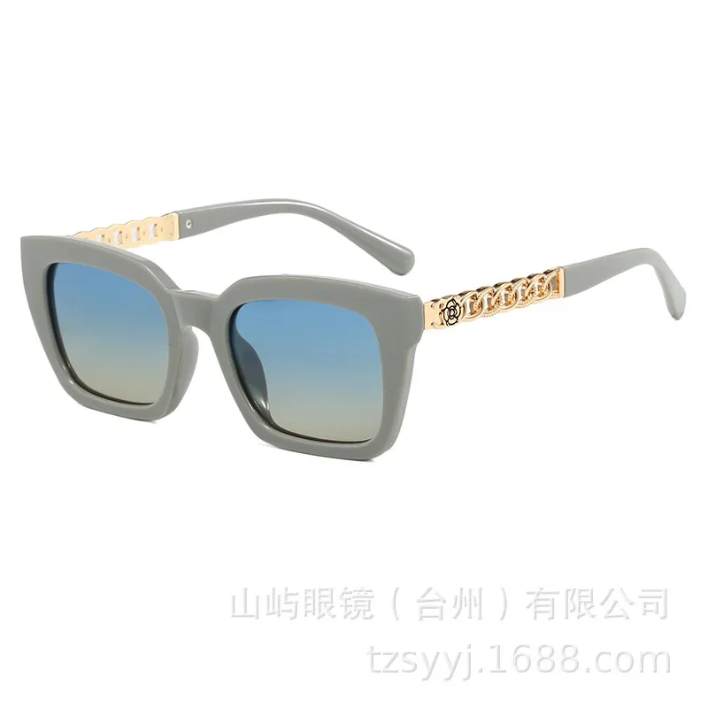 Ins 2025 Gafas De Sol polarizadas De diseñador De lujo UV400 para mujer y hombre, nuevas Gafas De Sol cuadradas pequeñas a la moda, Gafas De Sol con cadena fresca para mujer