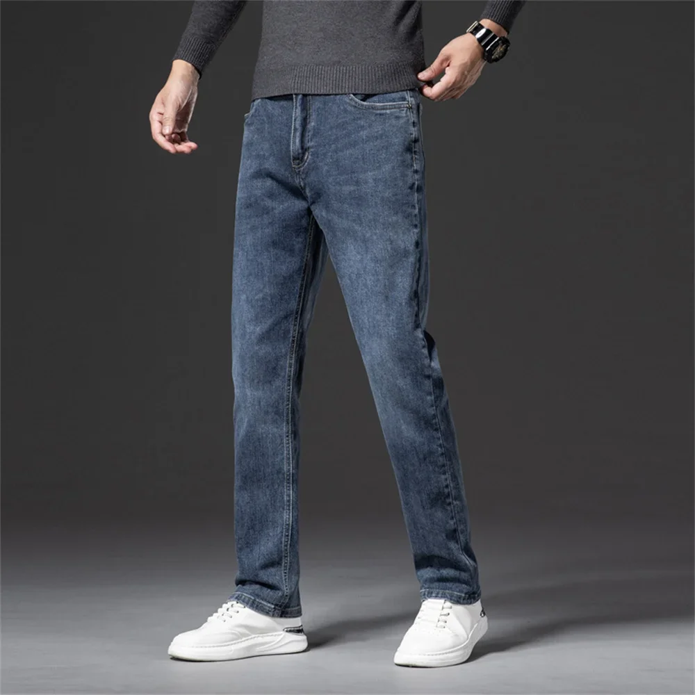 2025年トップブランド最安値快適ストレートデニムパンツメンズジーンズビジネスカジュアル伸縮性男性高品質トラウザーズ