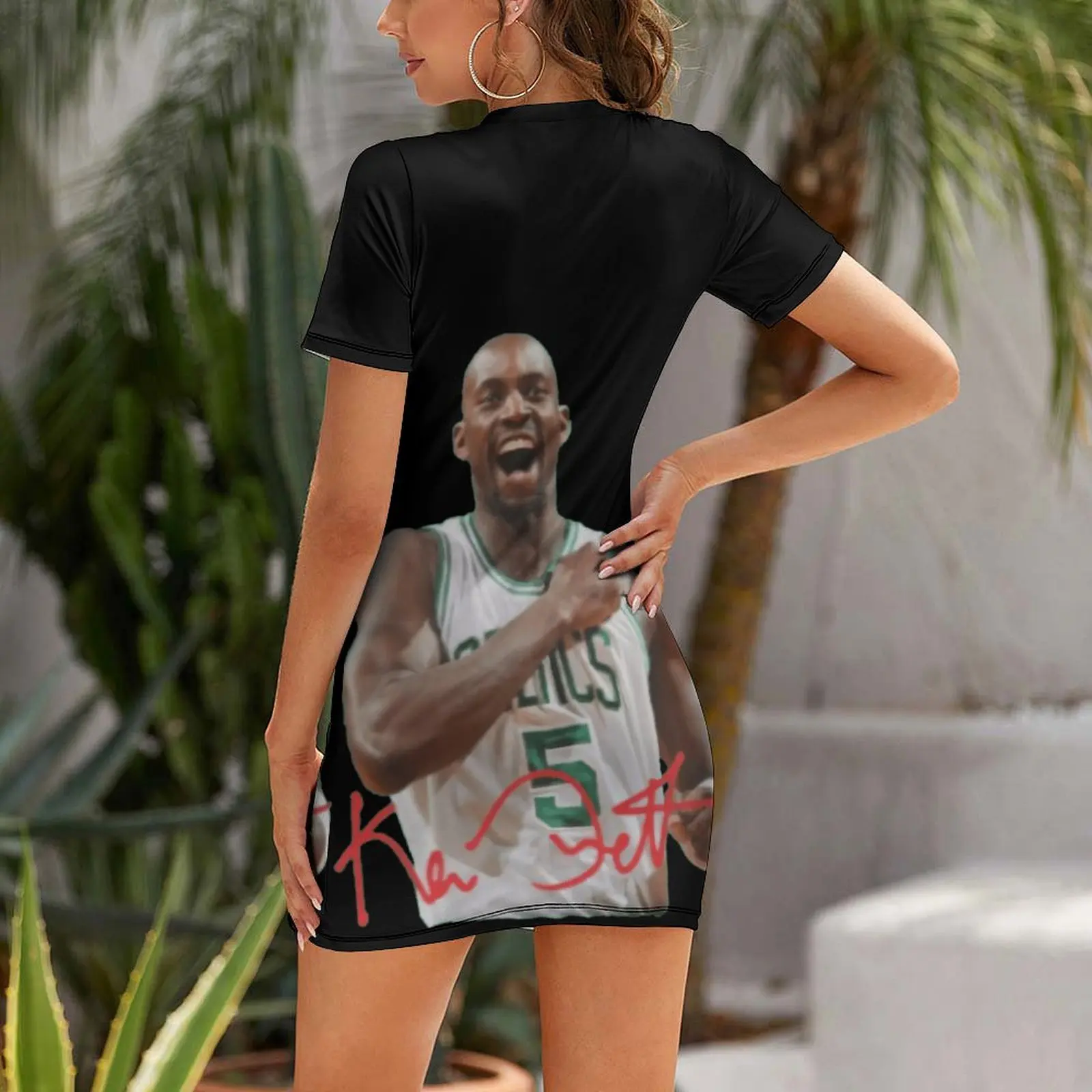 Sexy Kevins And Garnetter KG The BIG TICKET Da Kid 2023 Basketball Stars (19) Short Sleeved Dress Funny Novelty  Clubs  Woman's