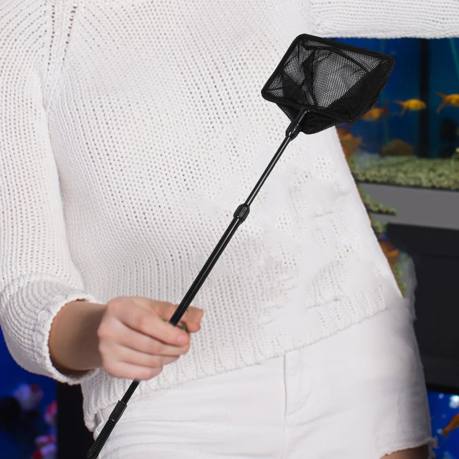 

Extendable Telescopic Fishing Net 5Ft-10Ft Retractable Landing Net For Freshwater Saltwater Lakes Ponds Tangle-Free Fine