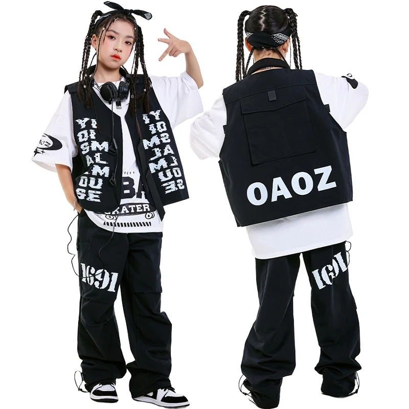 2025 mode Hip Hop Dance Kostüme Für Kinder Kpop Dance Weste Mädchen Jungen Team Jazz Dance Performance Bühne Kleidung Tragen DN20464