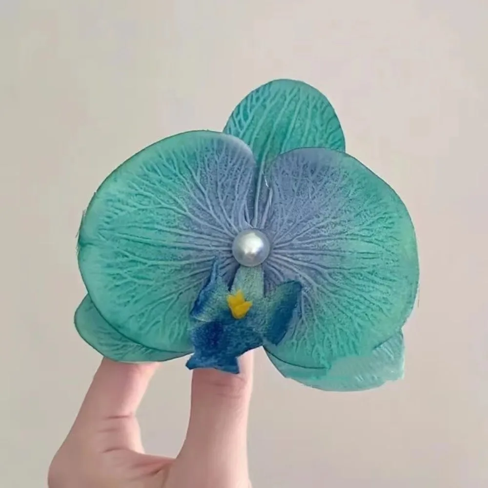 Colorful Chic Hair Grip Handmade Orchid Flowers Hair Clips Hair Accessories Sand Beach Butterfly Hairpin Women