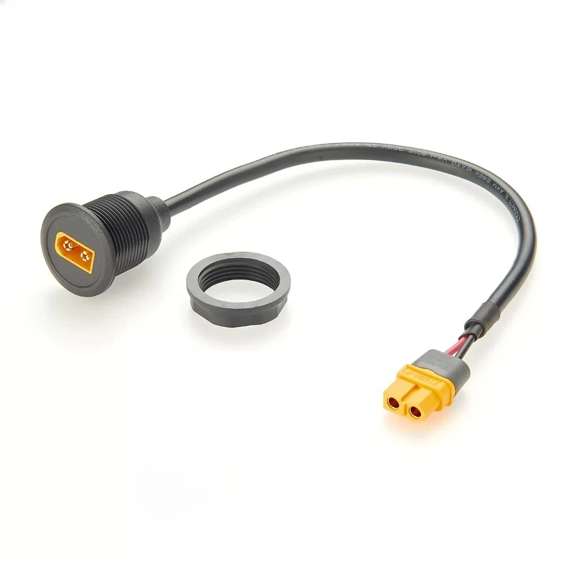 XT60 Male to Female Extension Cable Round/Square Panel Mountable Battery Power Connection Line for Drone RC Aircraft Vehicle