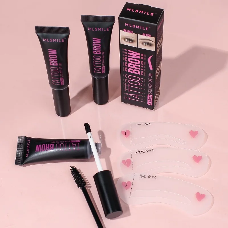 Gel para cejas despegable, resistente al agua, a prueba de manchas, líquido teñido, maquillaje de cejas de larga duración, uso todo el día, aspecto Natural para mujeres y hombres