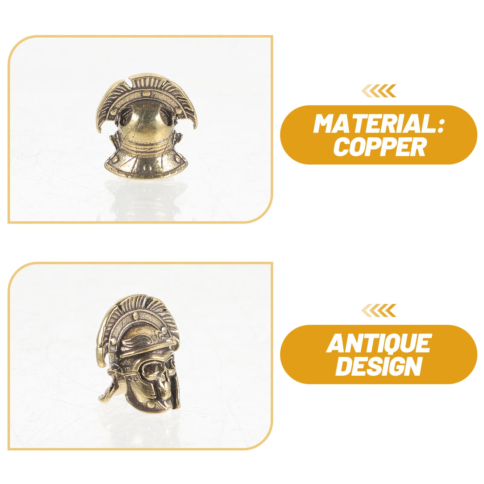 3pcs Vintage Brass Samurai Pendant for DIY Necklace, Bracelet, Keychain & Bag Charm view 2