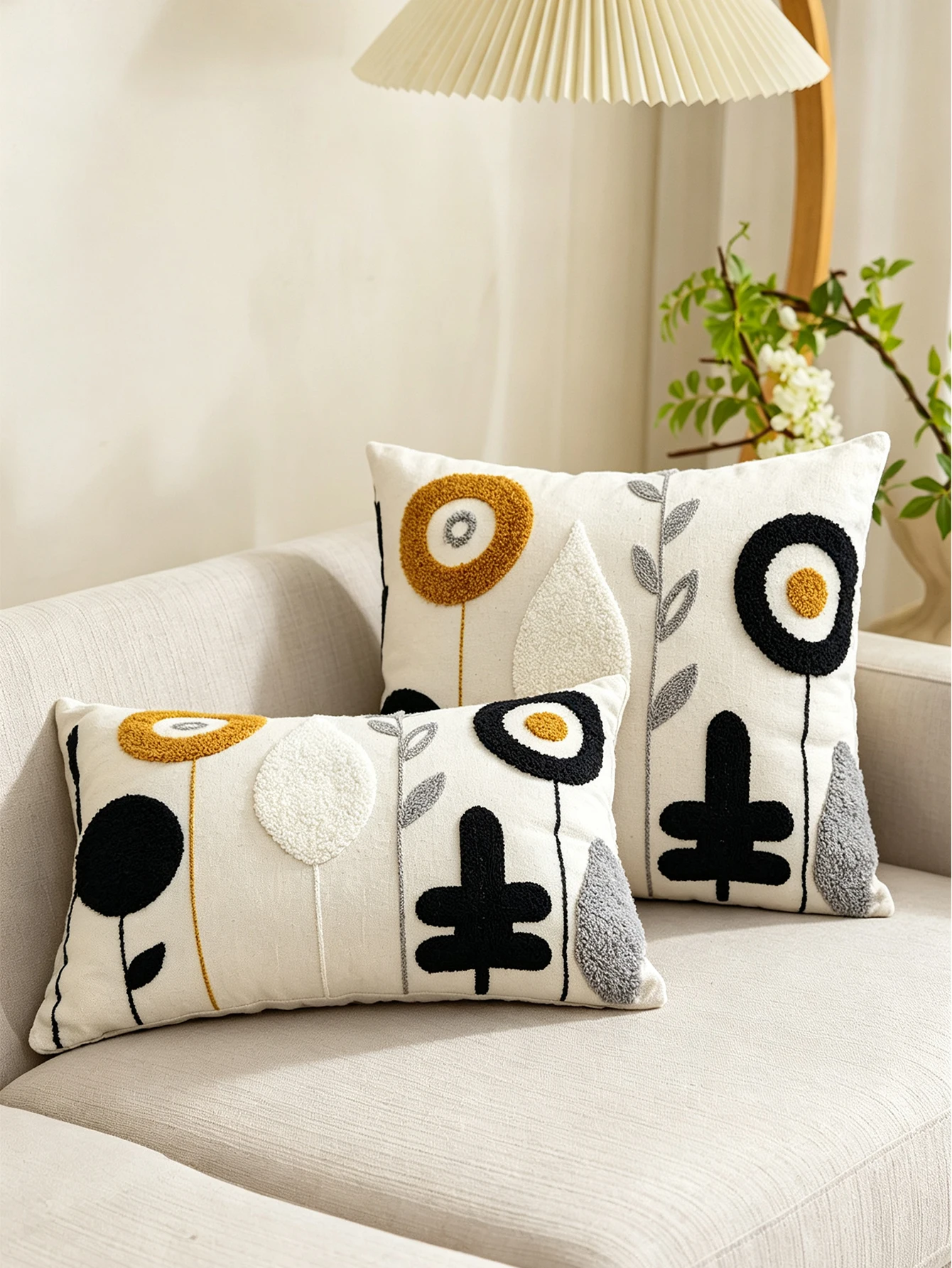 1PC Multi-Color Embroidered Pillowcase Cover in Various Sizes for Living Room Bedroom Sofa Decorative Cushion Cover