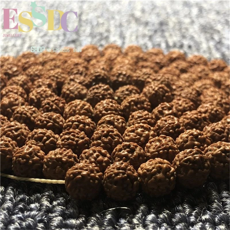 Wholesale 108 Mala Natural Nepalese 7mm Golden 5-petal Rudraksha  Fashion Men's Buddha Seed Beads Bracelet DIY Jewelry