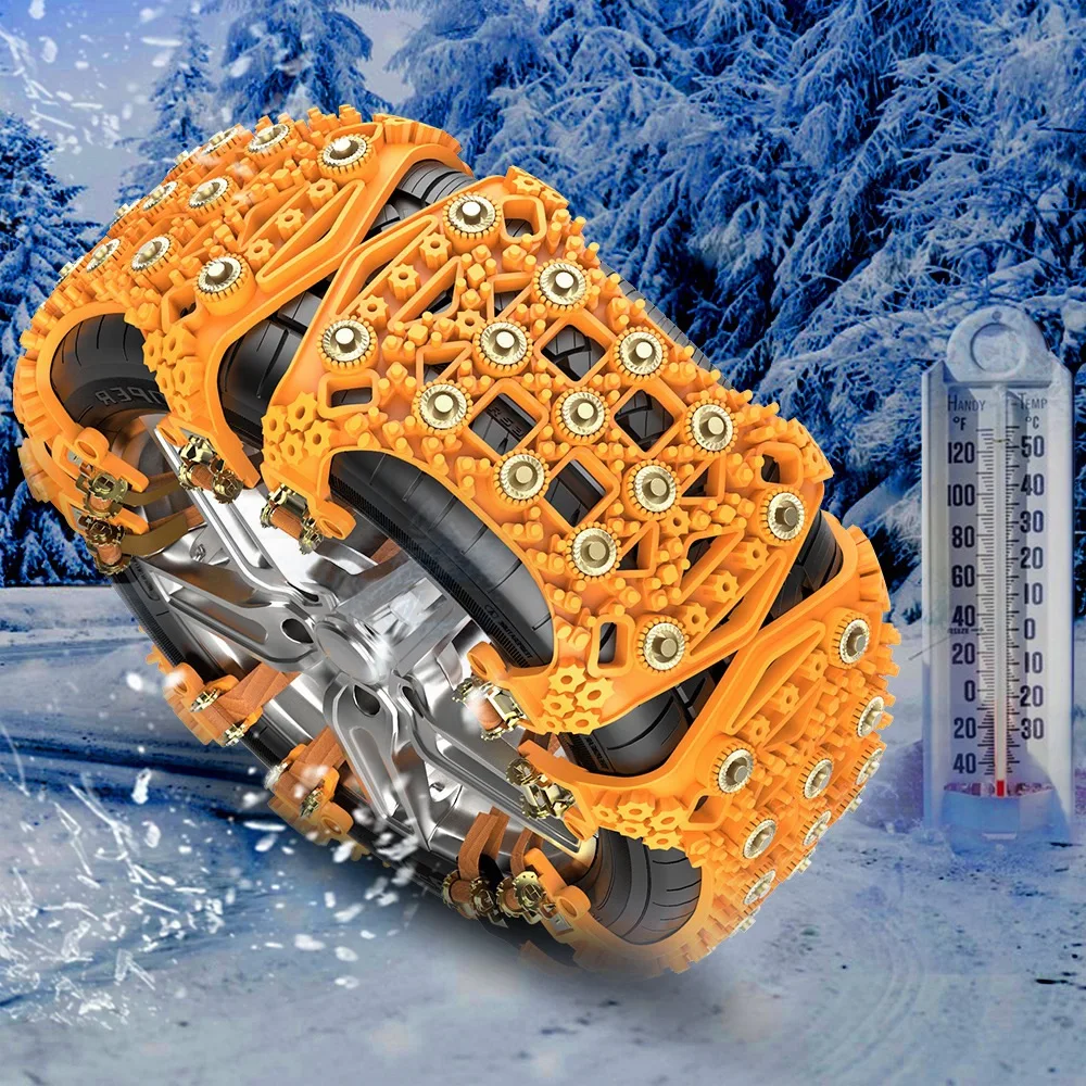 

8Pcs Anti-Slip Snow Chains Quick Assembly For Car Wide Tyres 165-255mm Universal Fit for Most Car/Jeep/Truck/SUV Mud Chain