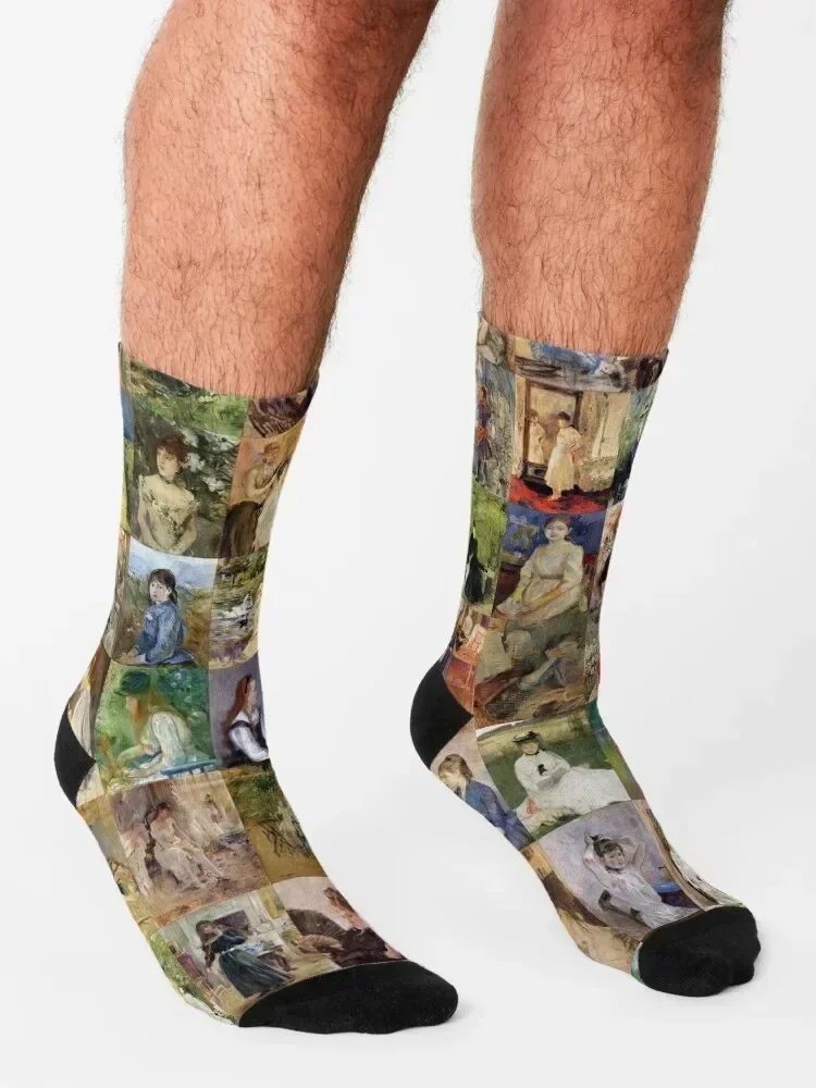 Berthe Morisot Socks Non-slip happy with print Lots Men Socks Luxury Brand Women's