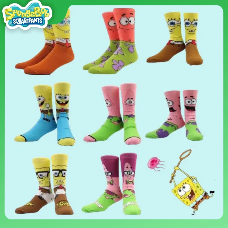 Fashion Man Women'S Cotton Socks Spongebob Squarepants Socks Anime Patrick Star Cartoon Stockings Boys Girls Christmas Gift 2022