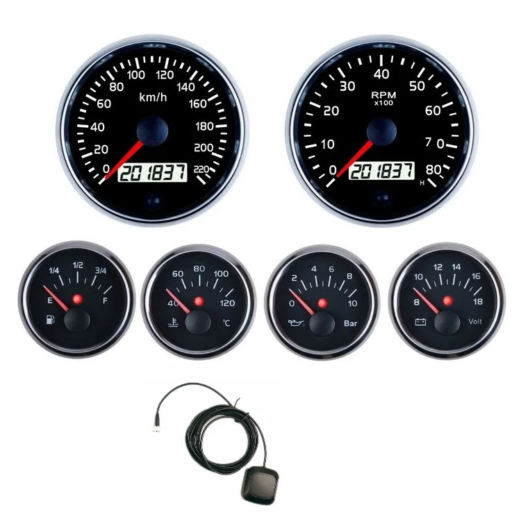 Speedometer Tachometer Fuel Level Oil Pressure Water Temp Volt Gauge instrument cluster