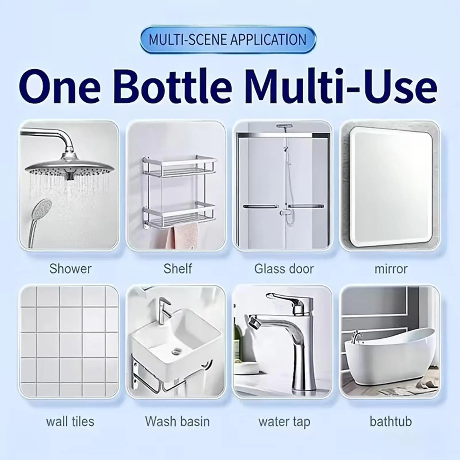 120ml Shower Head Descaler Kit w/Towel Multi-Purpose Bathroom Limescale Remover, Instant Hard Water Stain Cleaner for Glass Door