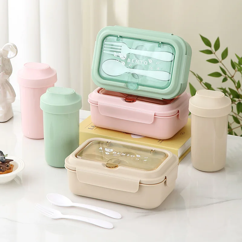 JUSTINLAU Lunch Box Portable for Children School Bento Box Compartment Sealed Food Container with Tableware Microwavable Heating view 5