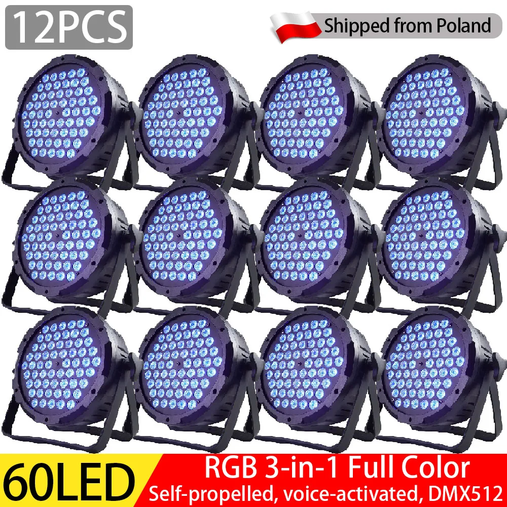 CHEGIT 12 Stück 60LED RGB Professionelles Bühnen-Atmosphärenlicht DJ Disco-Licht DMX512 Schallaktivierte Party-Club-Farbwechsel-Leuchte