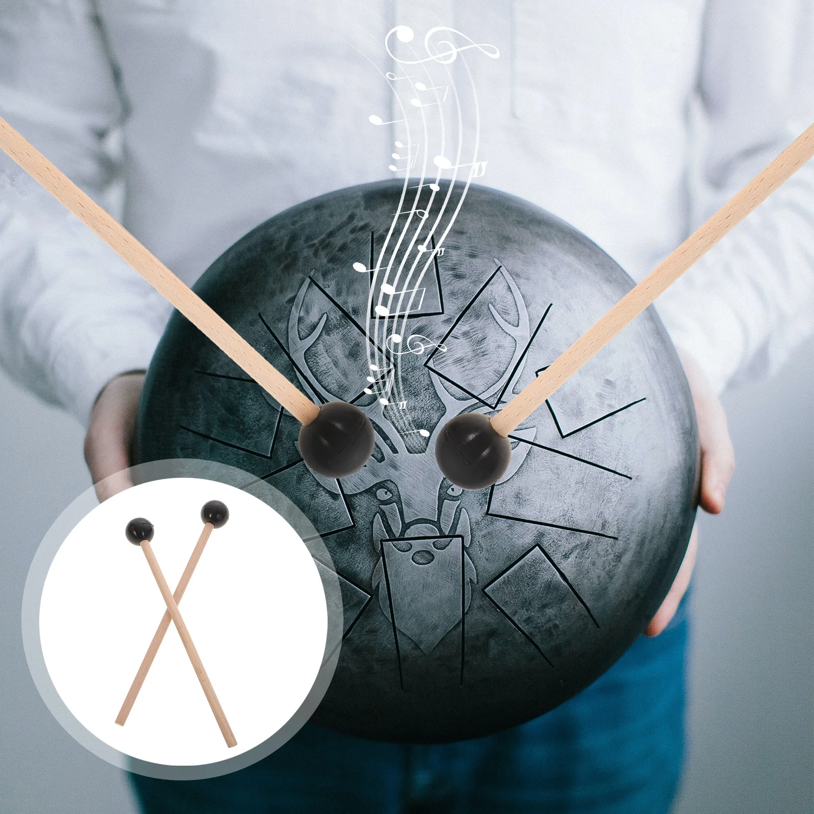 

2Pcs Wooden Mallets for Glockenspiel Xylophone Tuning Fork Comfortable Grip Durable Safe Ideal for Music Lovers and Beginners