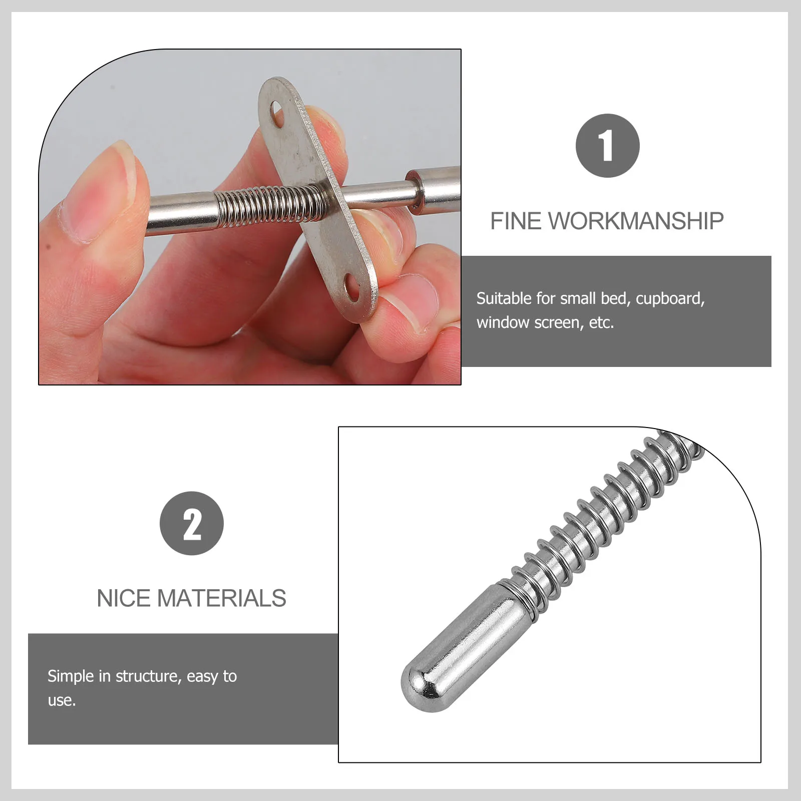2pcs Spring Latch Cot Parts Baby Crib Plunger Loaded Metal Cotter Adjusting Lever Bed Fastening Durable Hardware Spring Pin