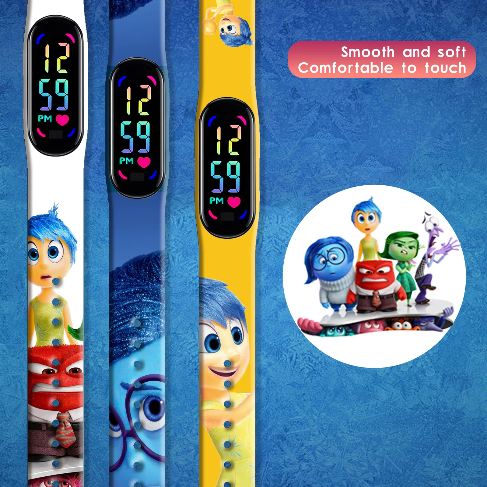 Montres Disney Inside Out Anime pour enfants, poupées de dessin animé, jouets mignons pour filles et garçons, cadeaux d'anniversaire, joie, peur, colère, dégoût, 20esse, nouveau