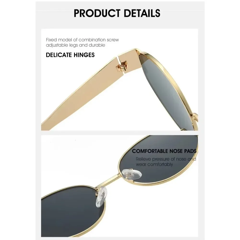 Luxury Metal Brand Sunglasses for Men and Women Unisex Designer Fashion Sun Glasses Oval Unisex Stylish Eyewear Shades image 4