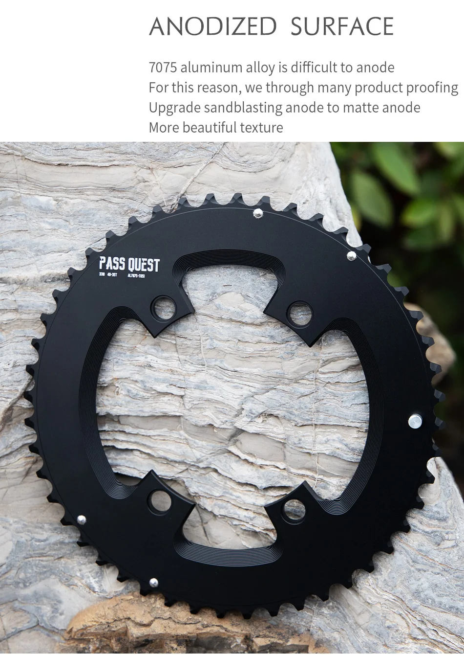 PASS QUEST 110BCD Double Chainring 4-Bolt 46-33T/48-35T/50-34T/52