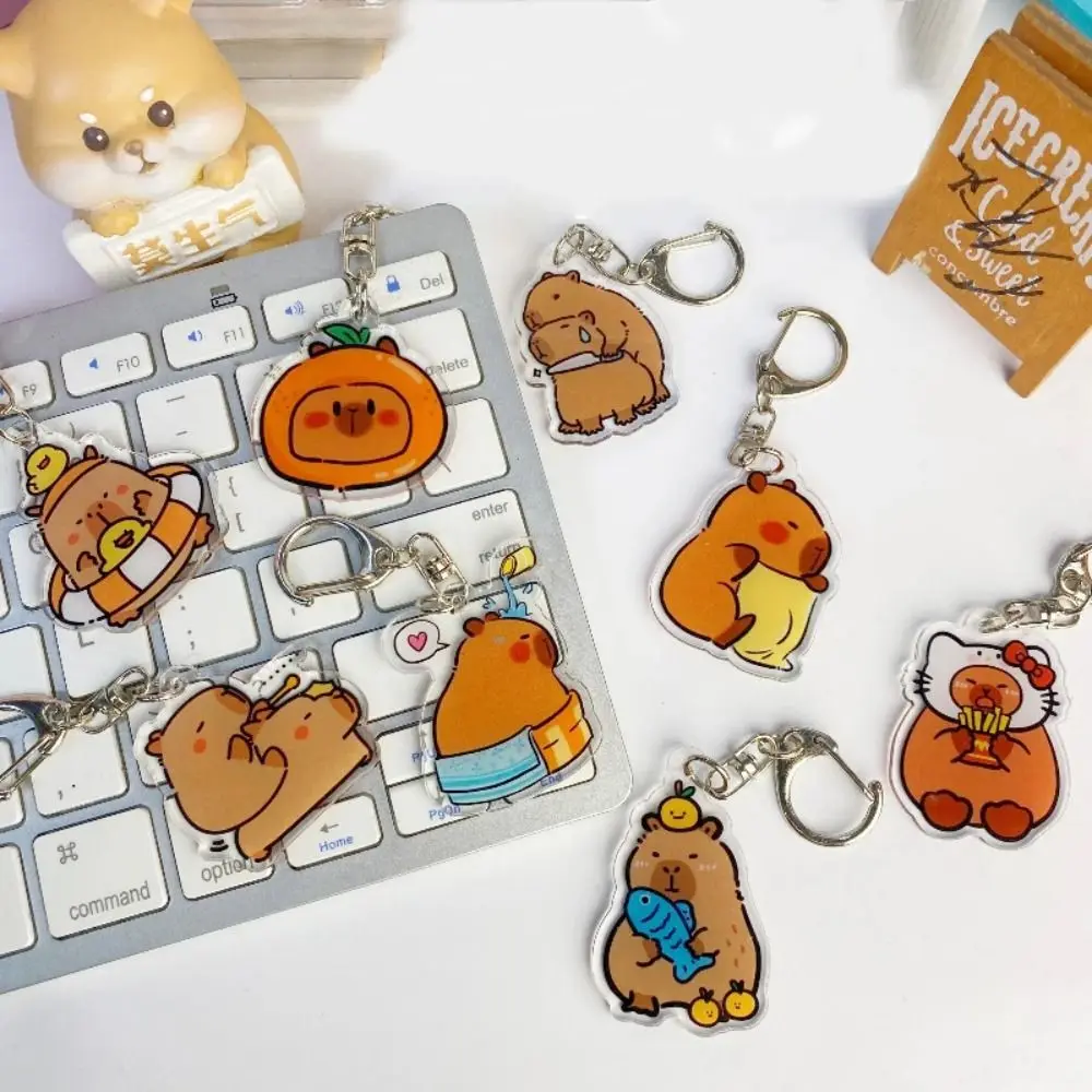 

Cartoon Capybara Capybara Acrylic Keychain Acrylic Lovely Cartoon Capybaras Keyring Resin Cute Kapibala Keyrings Bag Hanging