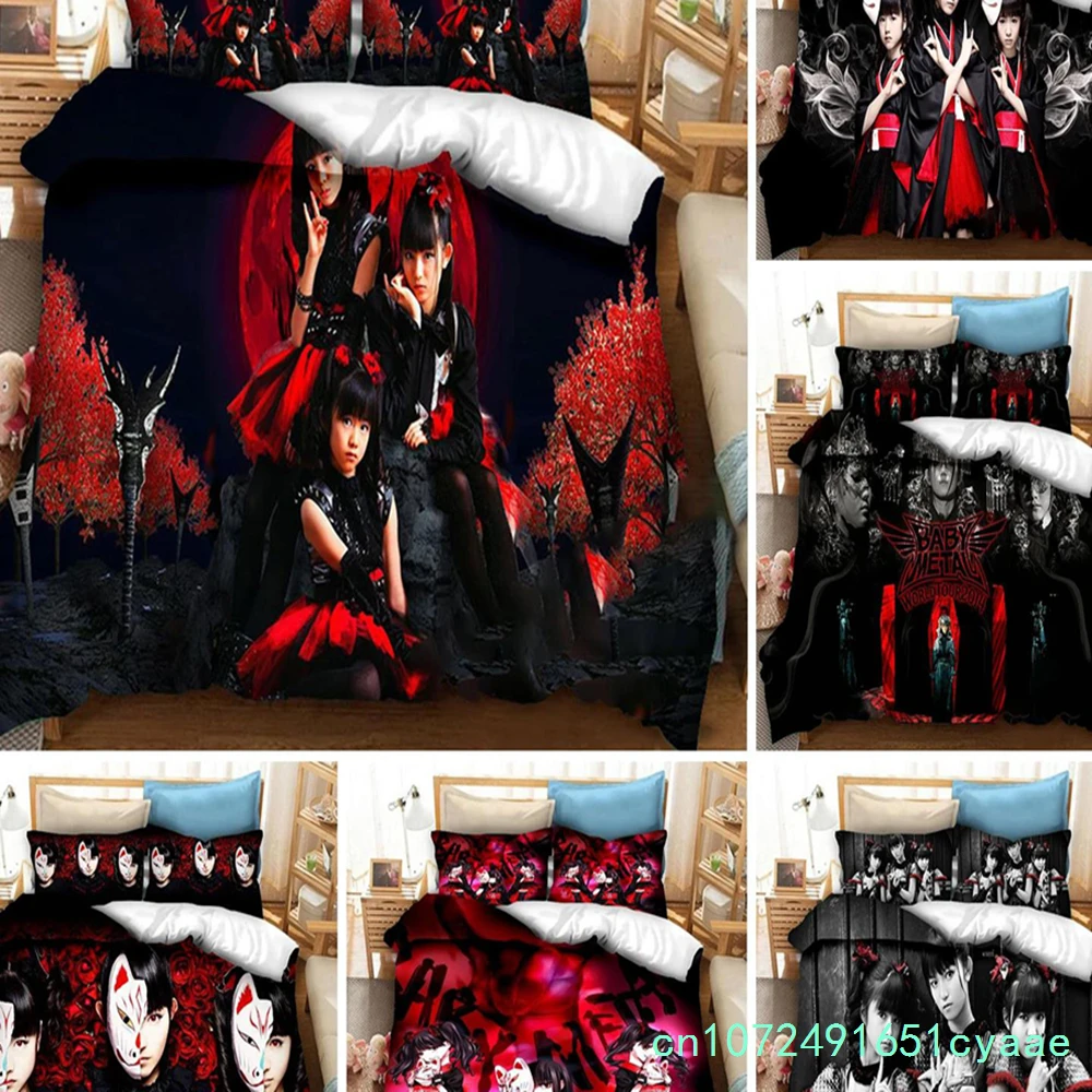 3D Printed Babymetal Band Bedding Set Pillowcase Duvet Cover Double Twin Full Queen King Adult Kids Bedclothes Quilt Cover