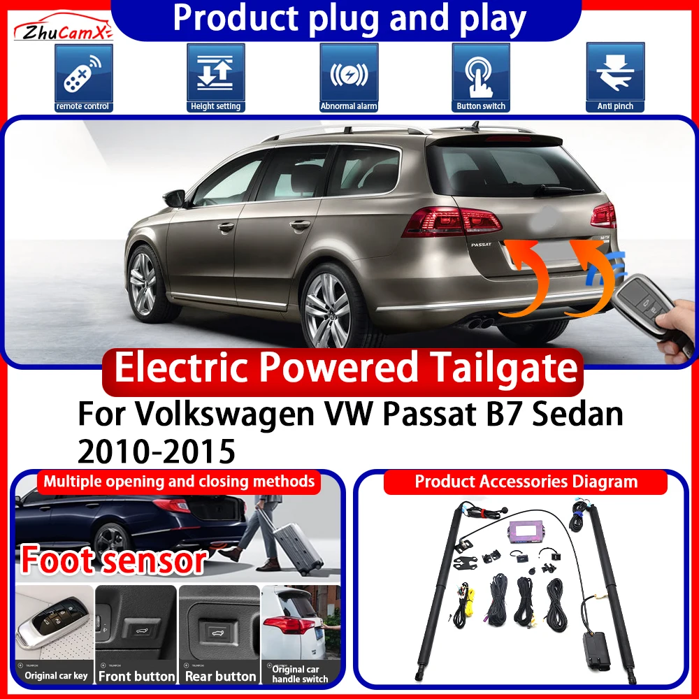 ZhuCamX Electric OEM Powered Tailgate for Volkswagen VW Passat B7 Sedan 2010-2015 anti pinch Smart Intelligent Control Gate Lift