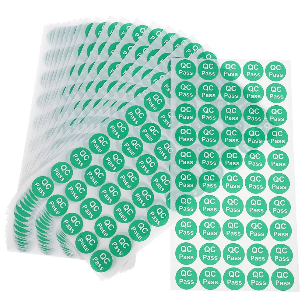 

1000 Pcs Quality Inspection Pass Stickers Round Labels for Warehouse Management QC Approved Tags Files Folders